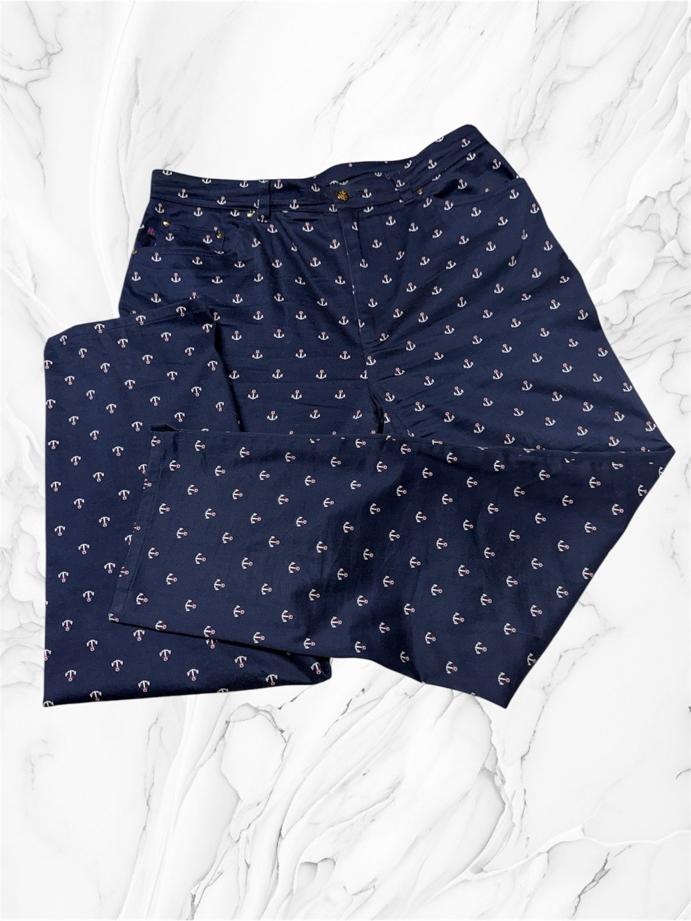 Ralph Lauren Navy Anchor Print Pants size 12